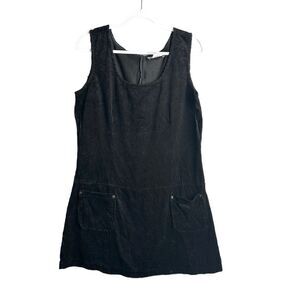Vintage Wrap Around by Wrapper Corduroy Jumper Women's 13/14 Black Sleeveless‎